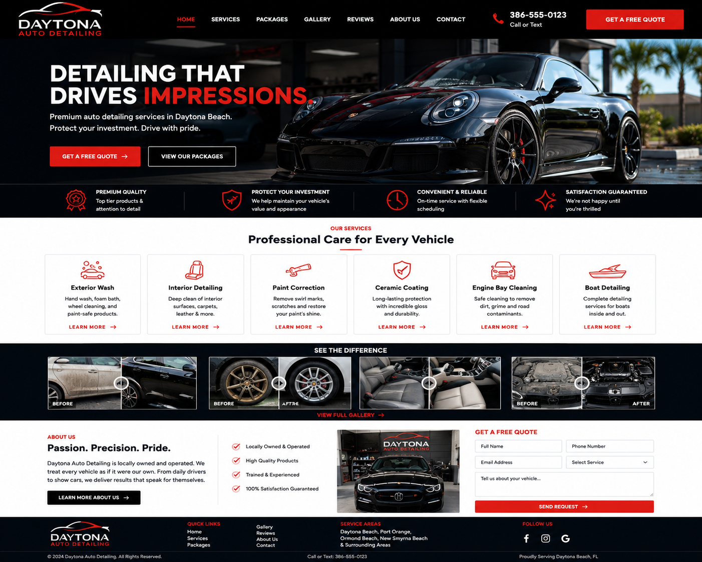 Auto Detailing website preview